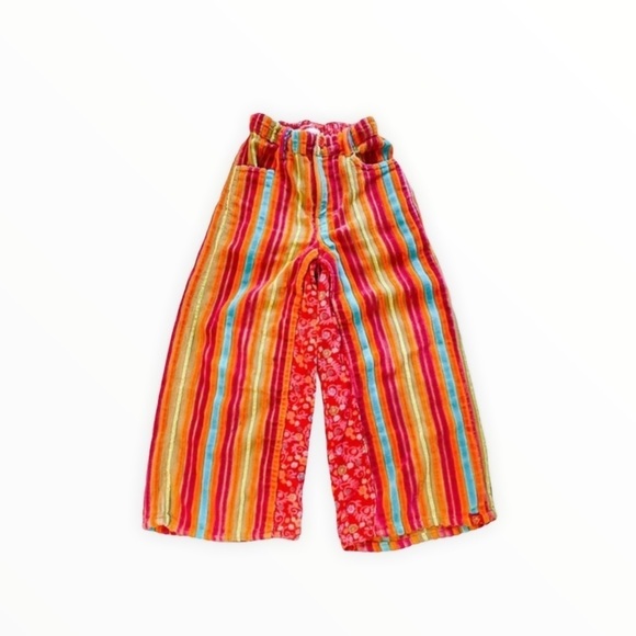 le fromage et l’orange Other - Le Fromage L' Orange Velour Bell Bottom pants girls size 5 orange red blue